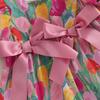 Baby Girl Floral Dress Summer Short Sleeve Square Neck Bow Front Floral Print Loose Dress Toddler Casual Dress