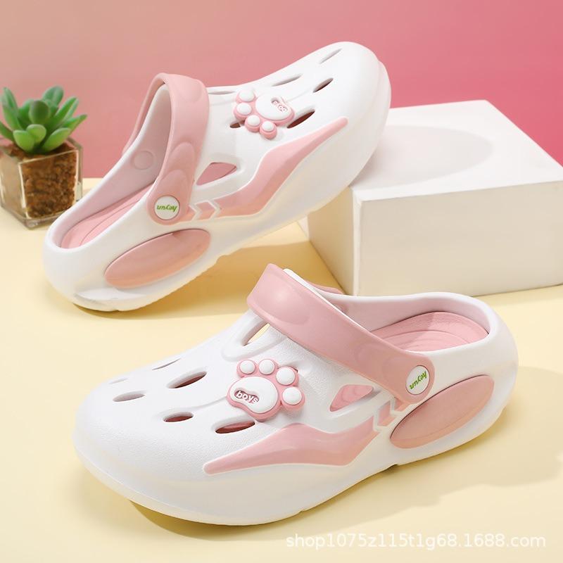Summer New Women's Hole Shoes Platform Non-slip Wear-resistant Fashion Two-color Leisure Outdoor Beach Bag Head Mop