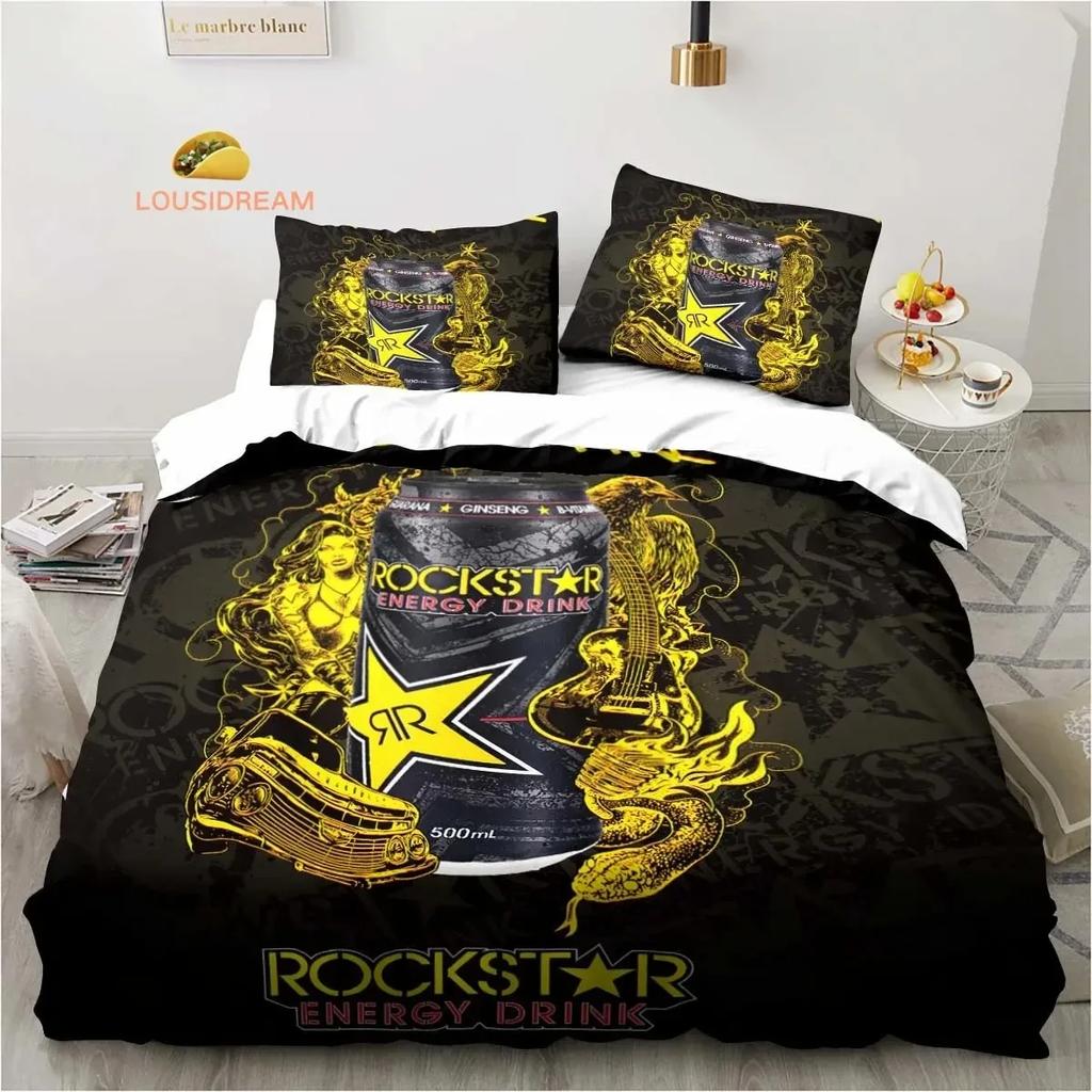 Drinks Rockstar Energy Sheets Quilt Covers Bedding Dormitory Sheets Bedding Set Soft Warm Bedding Set