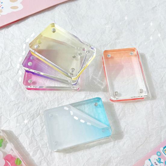Card Brick Thickened Magnetic Suction Place Photos Gradient Colors Oblong Shape DIY Pictures Transparent See-through Photo Ornament Students Gift