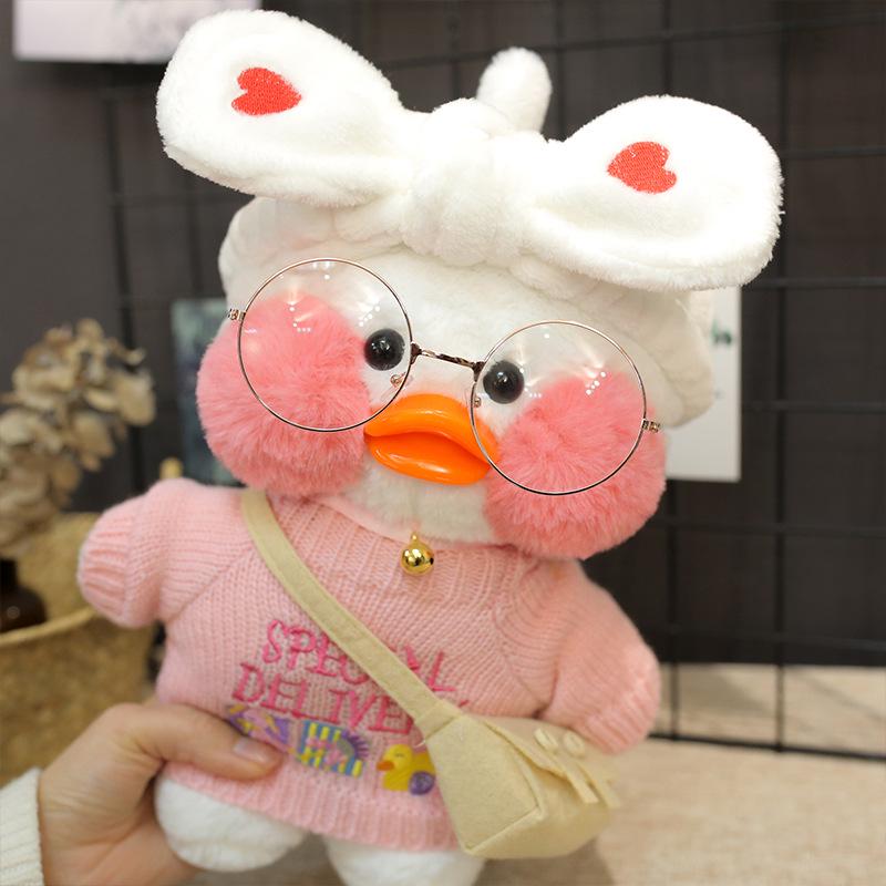 White Influencer Hyaluronic Acid Little Yellow Duck Plush Toy Hand Warmer Pillow Doll Birthday Gift