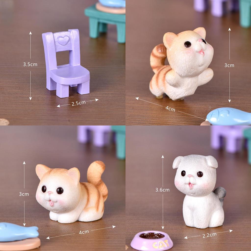 Delightful Cartoon Cat Design Mini Cat Dolls Ideal For Creative Cake Decorations And Gifts