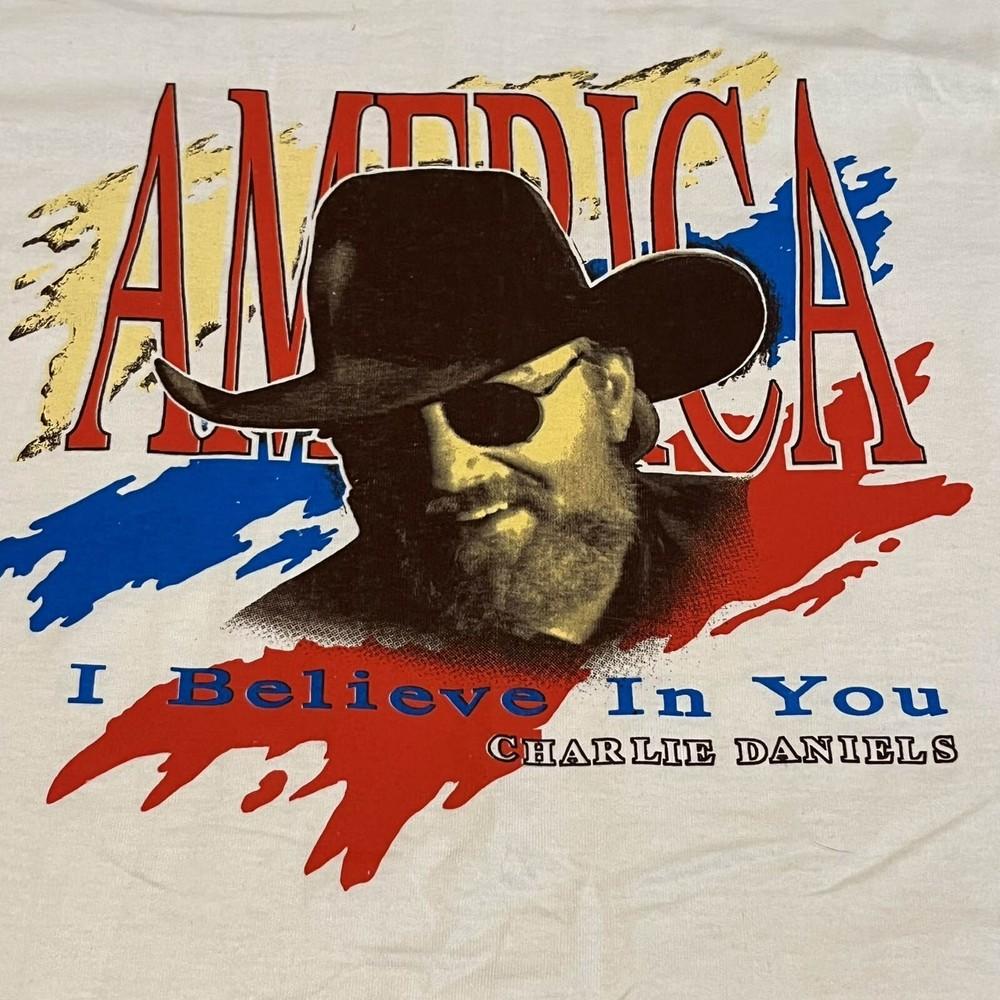 VTG Charlie Daniels Band I Believe In Your Cotton White S-5XL T Shirt TT274 Unisex T-Shirt S