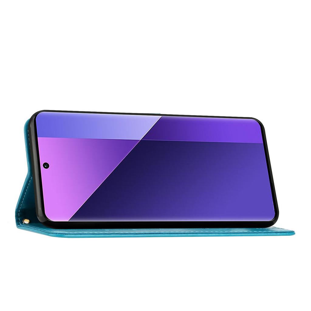 For Oppo Reno14 Pro 5G (Global)/Reno13 Pro 5G Leather Wallet Case Butterfly Flower Imprint Phone Cover with Strap