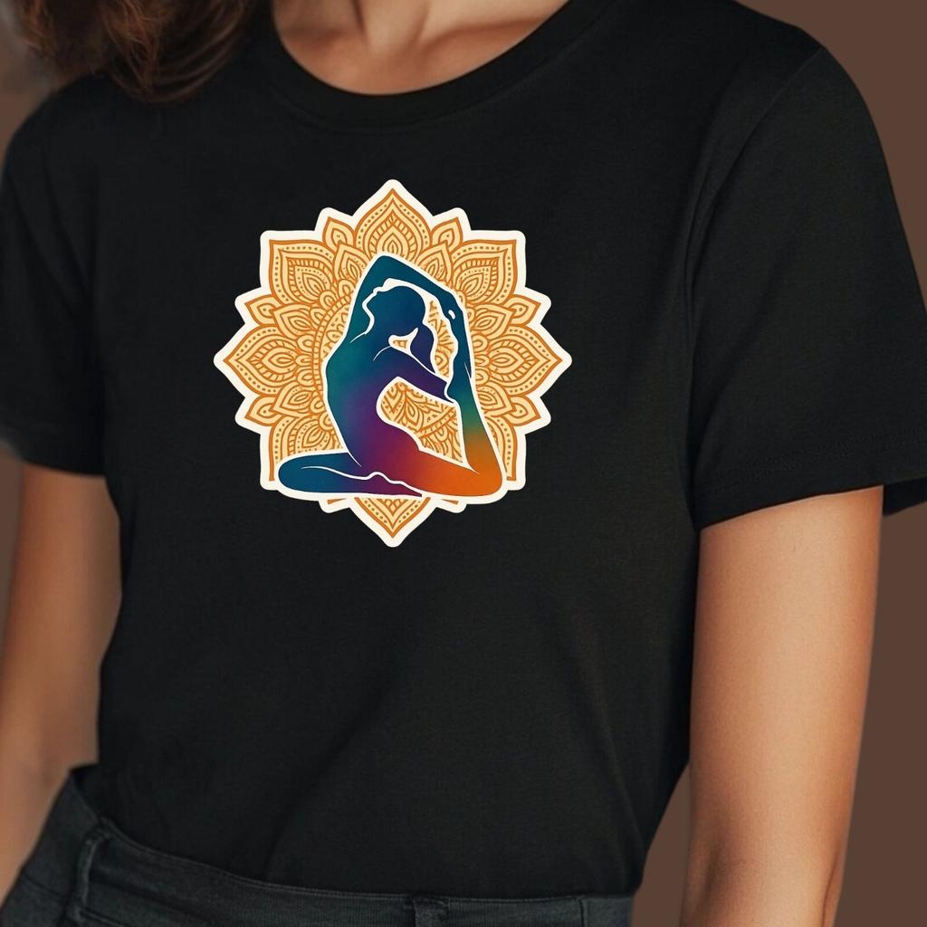 Damen T Shirt Yoga Mandala Motiv Spiritualitaet Achtsamkeit XS bis 3XL BaumwolleWird in neuem Fenster oder Tab geöffnet