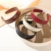 Solid Color Leather Headband Korean Style Wide Edge Hairband Vintage Women Hair Hoop  Daily