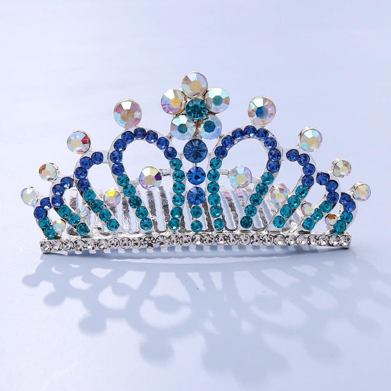 Crown Tiara Children's Princess Rhinestone Crown Hair Comb, Little Girl Birthday Gift Baby Hair Accessories Comb Accessories