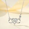 Elegant Ribbon Heart & 8-Shaped Infinity Necklace for Women - Mobius Collarbone Chain