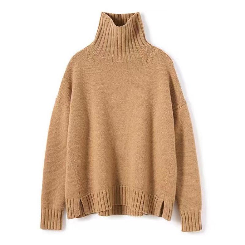 Cashmere Women's High Neck Loose Knit Sweater - Autumn Winter Edition