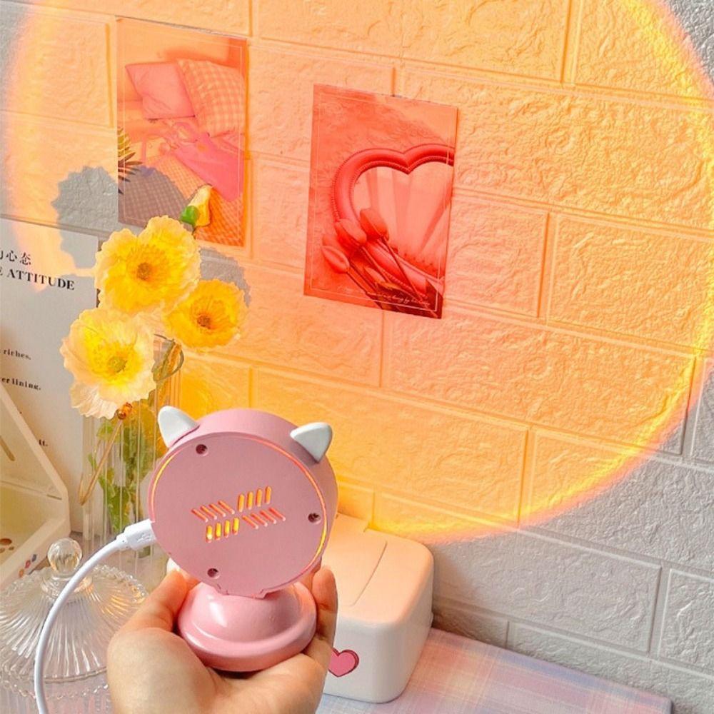 Portable Bedroom Projection Sunset Lamp Light Night Light Atmosphere Led Light Bedside Table Lamp