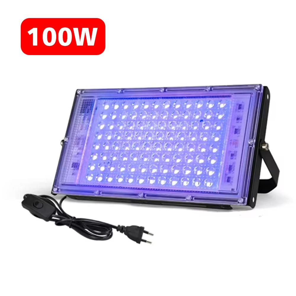 LED Floodlight 395nm 400nm UV Ultraviolet Stage Lamp 50W 100W 110V Outdoor Floodlight Disco DJ Party Lighting Stage Light