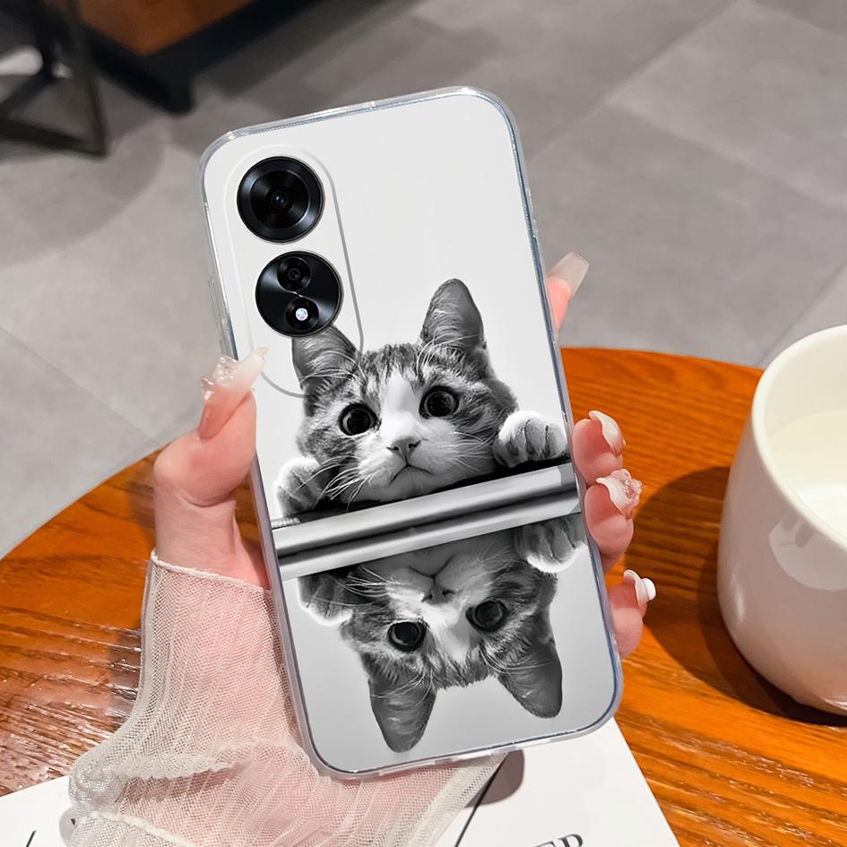 

Для Oppo Realme C63 C61 A60 A59 RENO12 PRO 5G CASE COVER FOAD MARBLE FRUTE Високоякісний силікон TPU Protector Protector Clear Capa Capa Oppo A60 4G