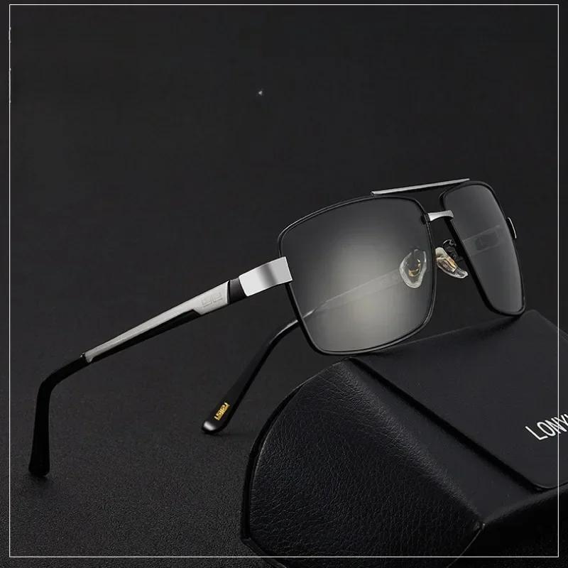 Okulary przeciwsłoneczne męskie w stylu polaryzacyjnym do jazdy dziennej i nocnej, okulary noktowizyjne fotochromowe