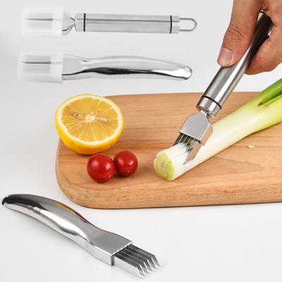Stainless Steel Green Onion Slicer Multi-Blade Herb Scallion Cutter Shredder with Long Handle Vegetable Chopper Garlic Shredding Tools Kitchen Gadget