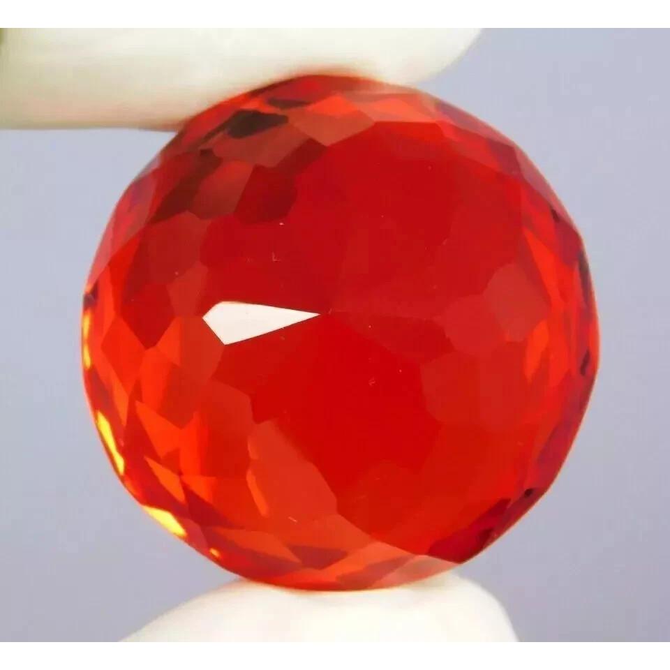 76-78 Ct Natural Red Orange Fire Mexican Opal Round Cut Stunning Gemstone