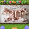 2D 30th Birthday Photography Backdrop Rose Gold Balloon & Banner Party Background