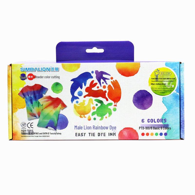 

Lion Rainbow Handmade Tie-Dye Pigment for Fabric, Fiber, and Paper - 6 Colors. 6 Colors/Piece