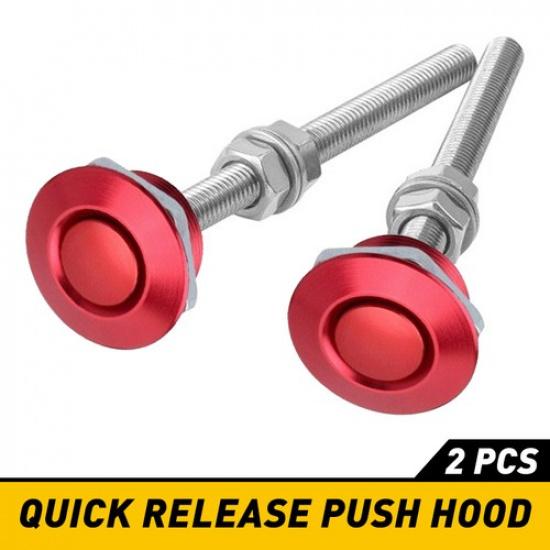 2 of Pack Push Button Quick Release P Hood Bonnet Lock Clip Latch Bumper Kit