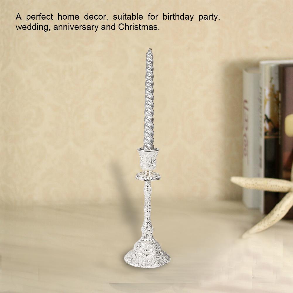 4Pcs Modern Style Long Shape Candle Set Home Christmas Wedding Decoration Ornament (Silver)