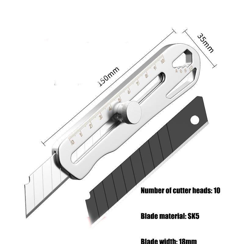 Utility Knife All Steel Thickened Stainless Steel Cutting Paper Wallpaper Knife Industrial Grade Ultra-sharp Durable Metal Blade