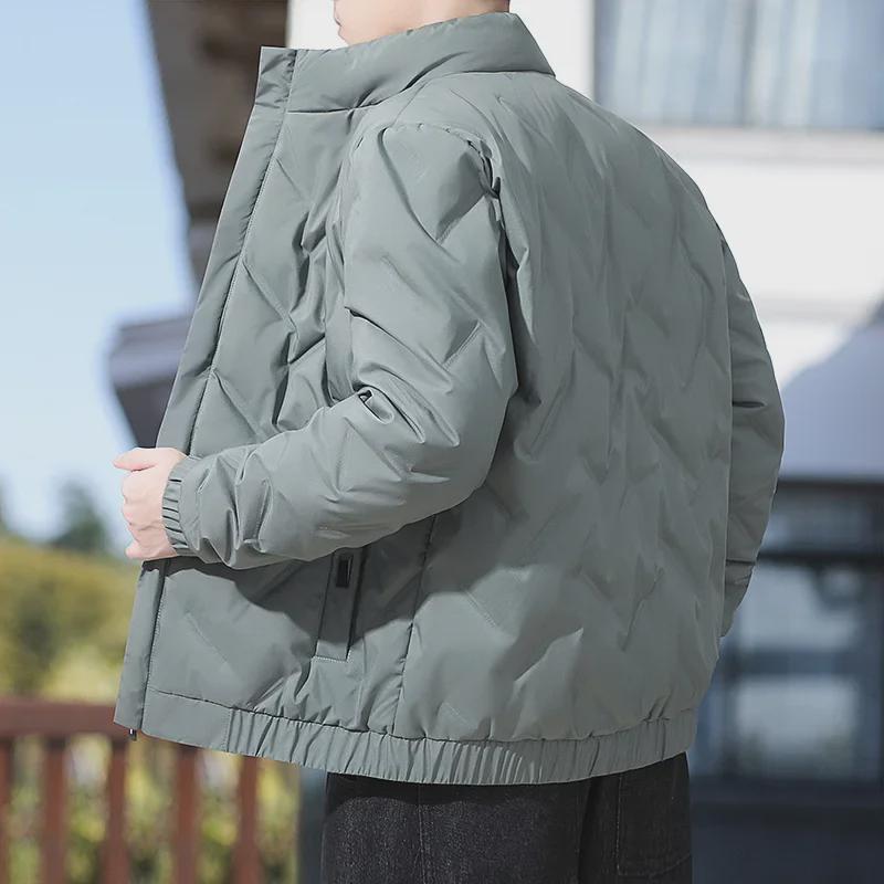 Men's Lightweight Down Jacket - New Autumn/Winter Style, White Duck Down, Casual Short Stand Collar.