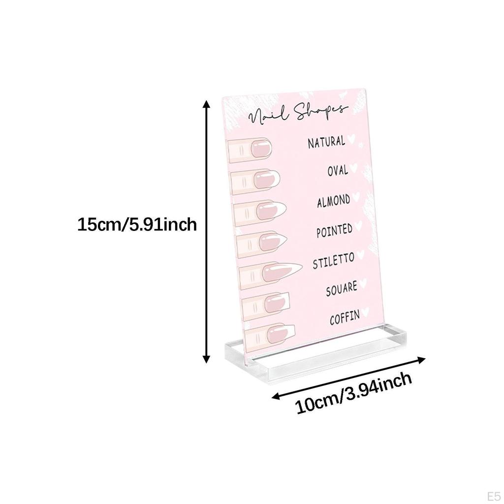 Nail Art Display Board 2mm Acrylic Panel Elegant Standing Versatile Use Cute Photo Props Small with
