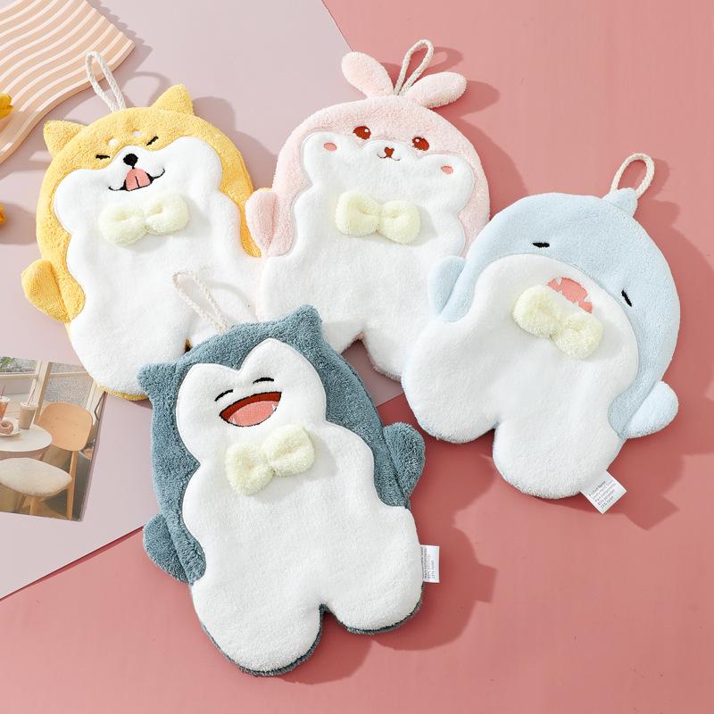 Hand Towel Hanging Household Children's Cute Cartoon Absorbent Hand Towel Bathroom Kitchen Quick-drying Towel