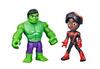Marvel Spidey & His Amazing Friends Action Figures Super Heroes + Villains (Choose a Figure) (Hulk & Miles 2-Pack (4-Inch)