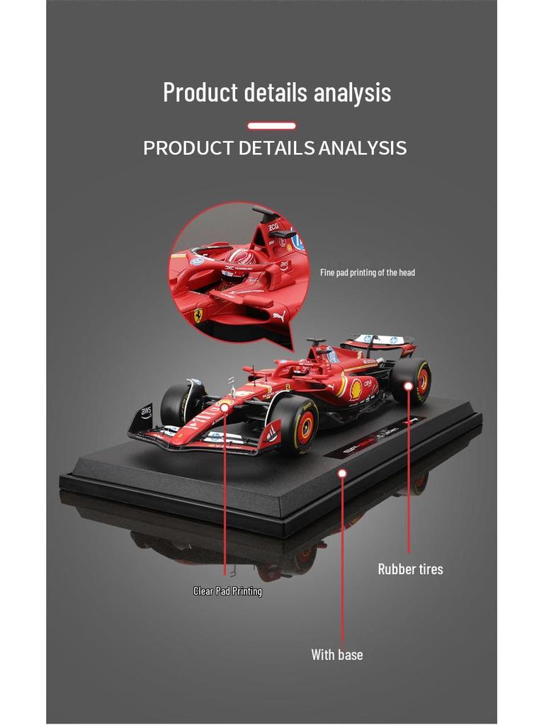 Bburago Ferrari SF24 1:18 Formula 1 Alloy Racing Car Model (2024)