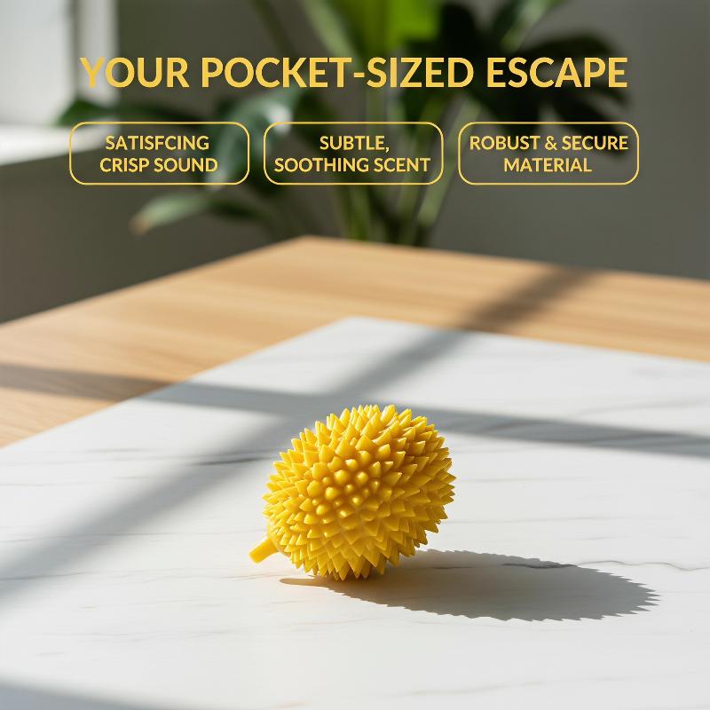 Handmade Crunchy Squishy Durian Fruit Stress Ball Squeeze Toy, Squishy Fidget Ball, Asmr Sensory Stress Relief Toy