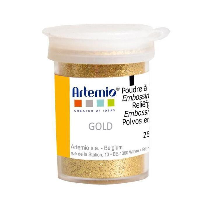 Poudre à Embosser - ARTEMIO - Gold - Texture très fine - Utilisation scrapbooking - Couleur dorée