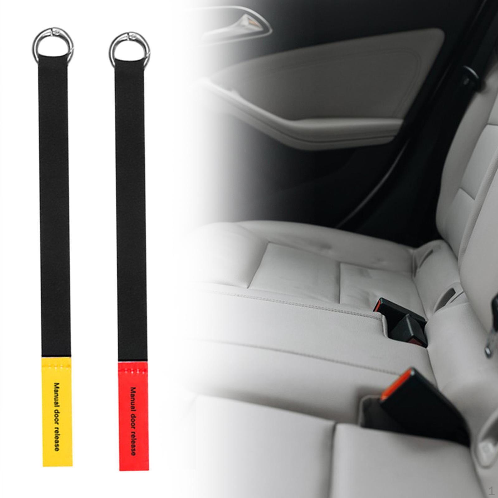 

2Pcs Rear Door Emergencies Safety Pull Ropes Emergency Handle for Tesla Red Red and Yellow