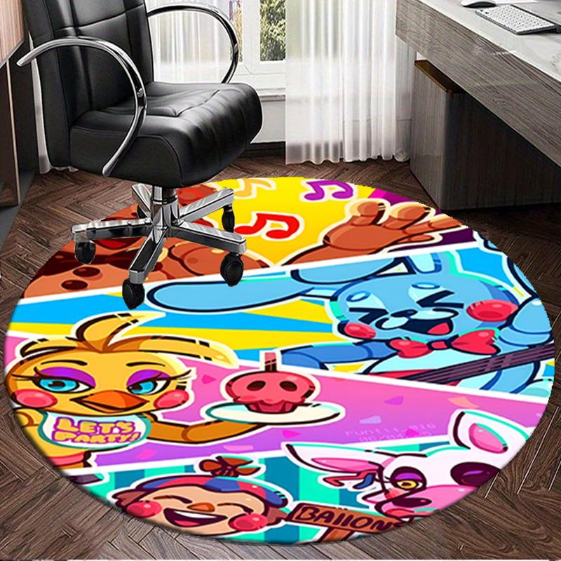 1PC Five Nights Party Round Rug, Non-slip Chair Mat, Home Decor, Circle Carpet Perfect for Office, Bedroom, Living Room,Christmas Gift