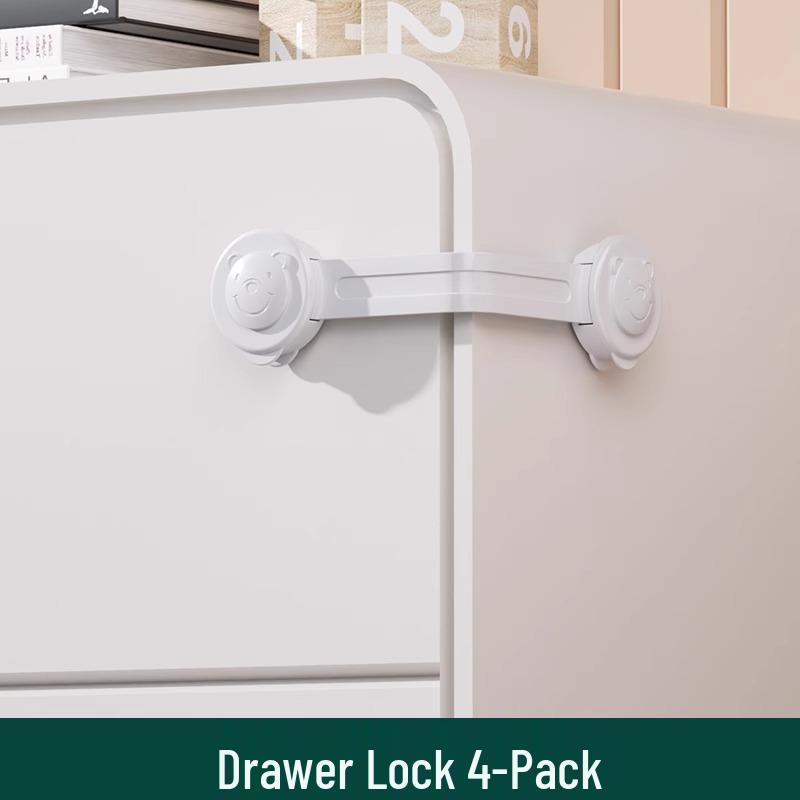 Children's Adjustable Safety Lock for Drawers, Cabinets, and Refrigerators - Anti-Pinch, Transparent, Baby-Proof Latch.