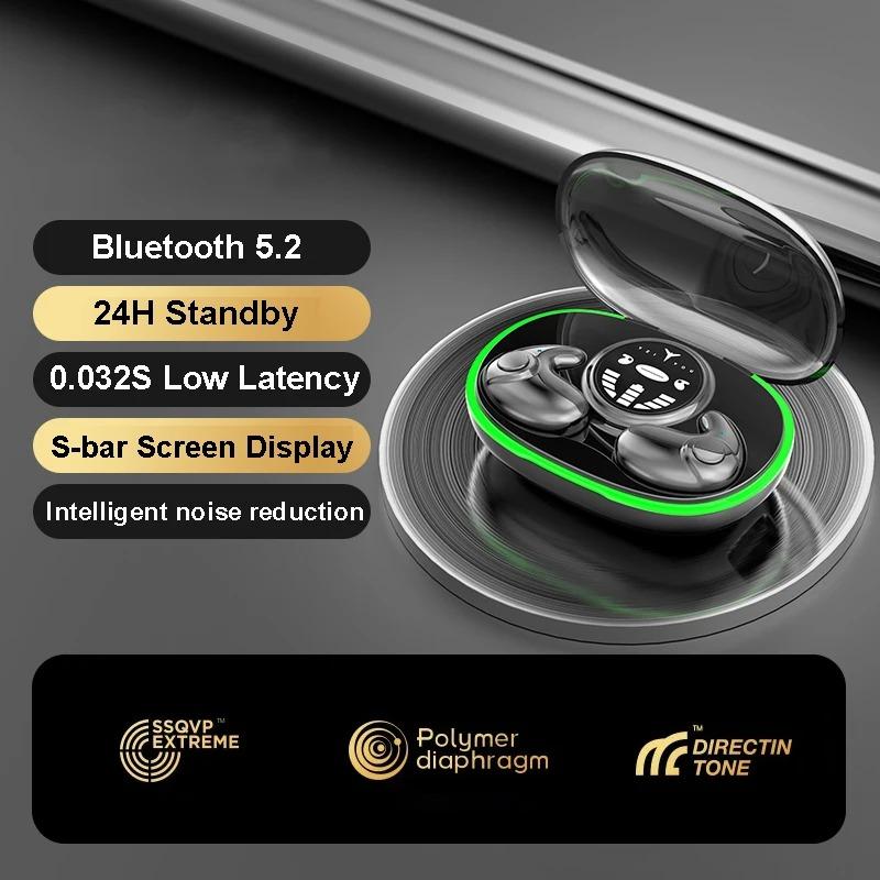 Sleep Invisible Earbuds Tiny Mini Headphones Hidden Noise Cancelling TWS Wireless Headsets Sports Stereo Bluetooth 5.3 Earphone