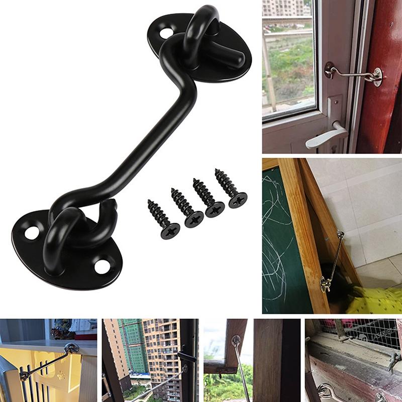 Stainless Steel Cabin Hook Eye Shed Gate Door Latch Silent Holder Window Cabin Hook Lock And Eye Latch Lock Shed Gate