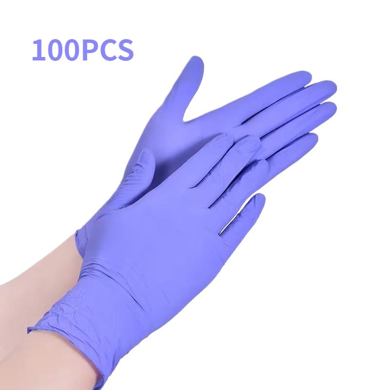 50/100PCS Purple Disposable Nitrile Gloves Kitchen Cleaning Tattoo Hair Dyeing Manicure Waterproof Household Cleaning Tools