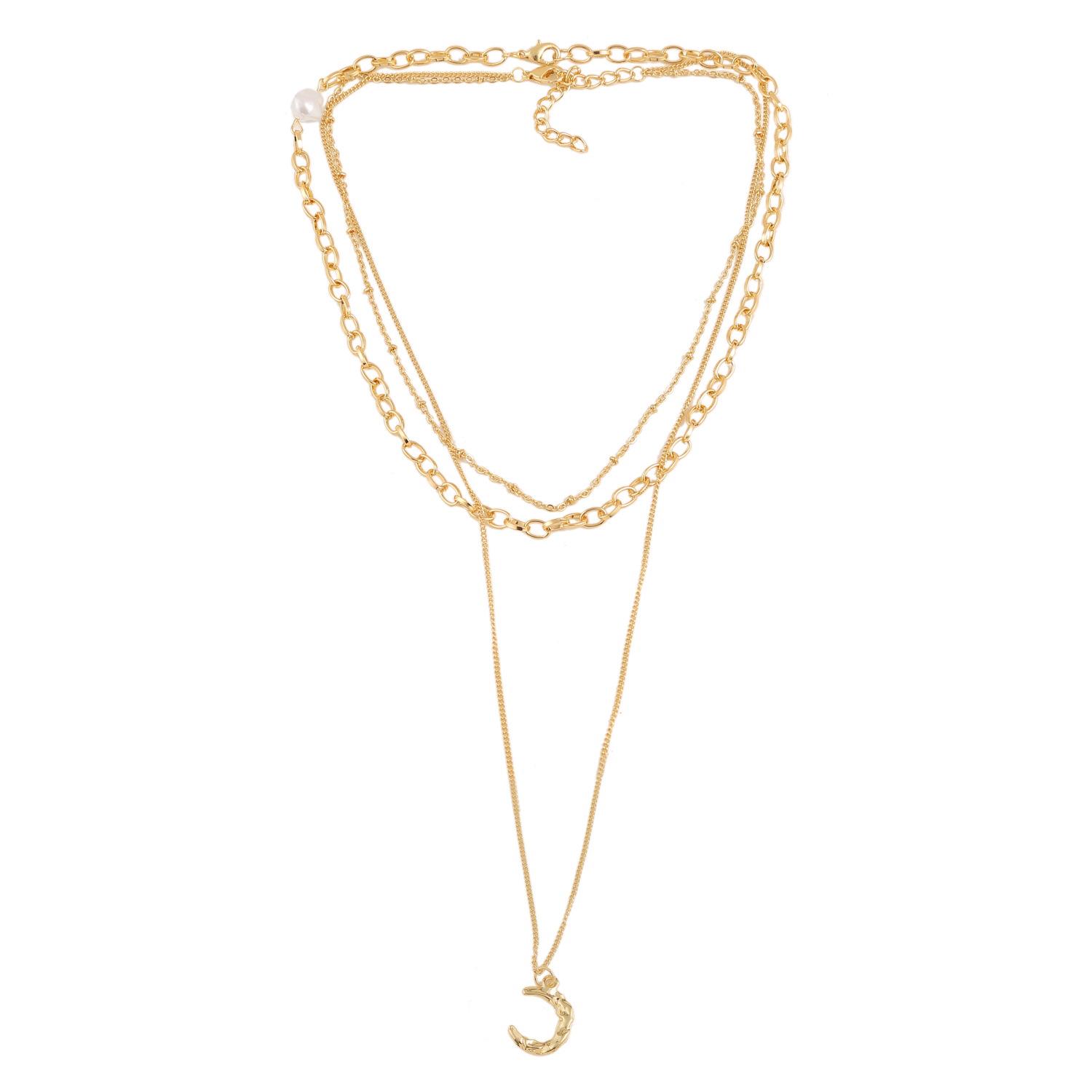 

Ожерелье для женщин Богемный ветер Инс Многослойная комбинация Простое ожерелье с луной Женская цепочка для свитера Красивое элегантное ожерелье для нее