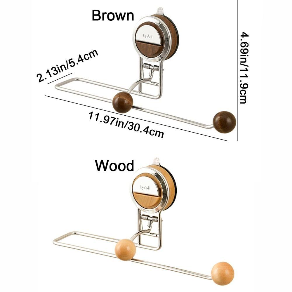 Wall Mounted Suction Cup Roll Paper Holder Punch-Free Dishcloth Hanging Rag Rack for Home