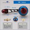HEIGHTEN 65/75mm & 80/90mm Reel Handles with 38mm/45mm Handle Knobs for Shimano, Daiwa, and Abu Baitcasting Reels, Aurora Ach Series (65mm/75mm Handle