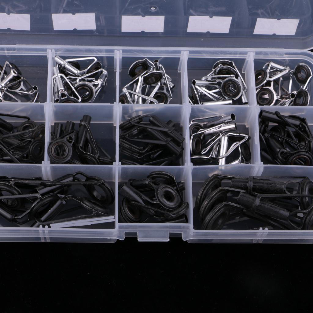 65Pcs Fishing Rod Guides Replacement Repair Kit Size