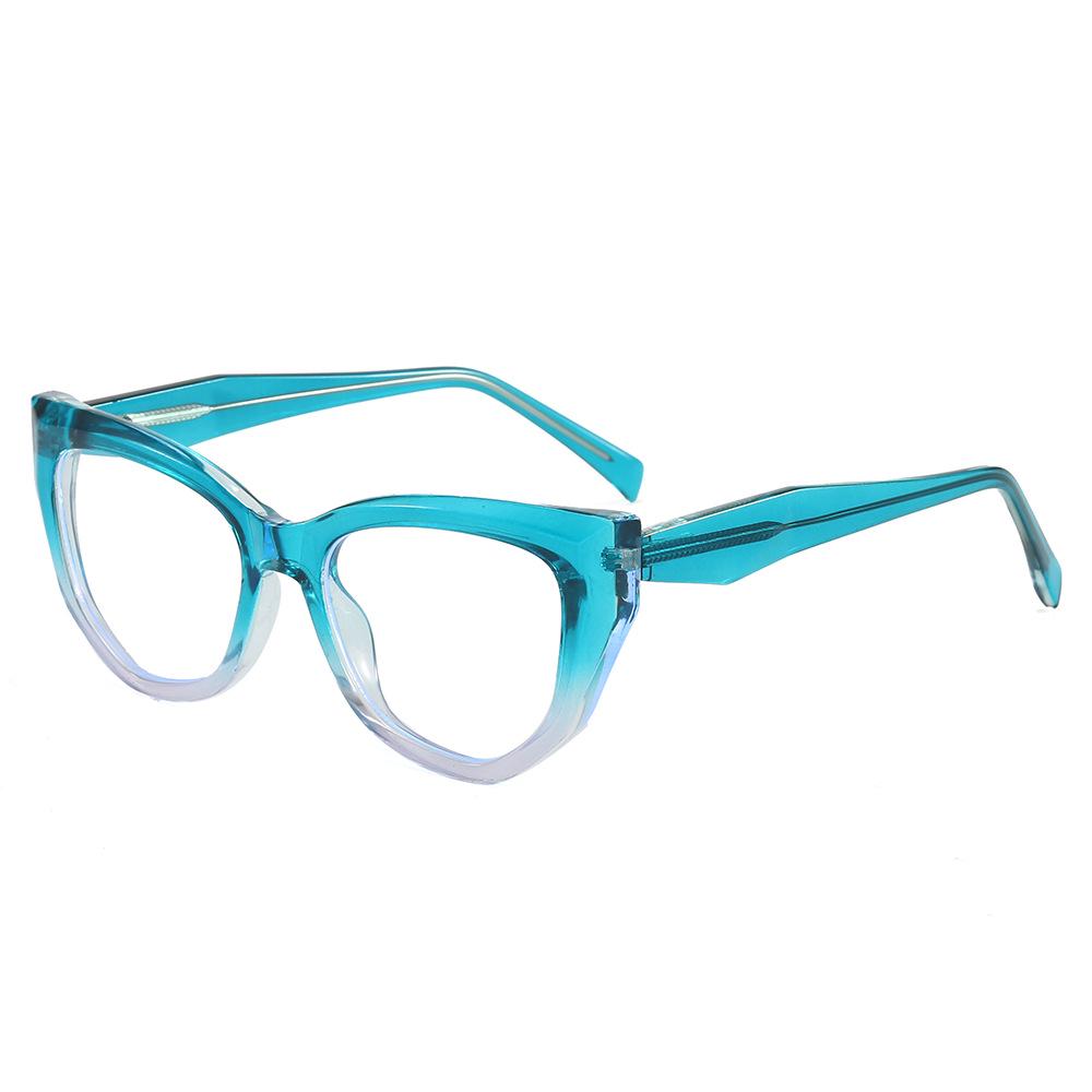 Korean Retro Cat Eye Blue Light Blocking Glasses, Small Frame, Myopia Compatible, Fashionable Clear Lens for Women