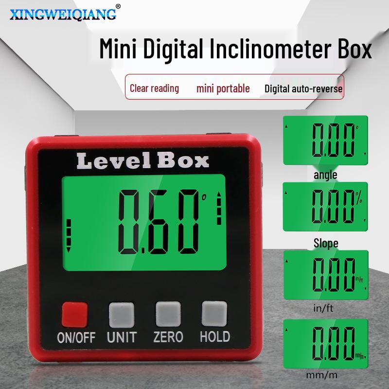 Digital Inclinometer with Backlight and Strong Magnetic Base