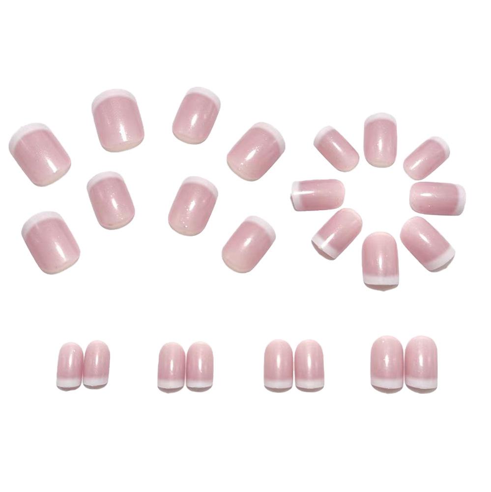European Square Wearable Classic French White Edge Glitter Nails - Hot Selling Simple Nail Art Tips