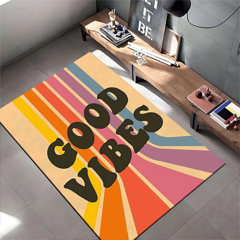 Vintage Retro Good Vibes Carpet suitable as a non-slip mat for the living room or bedroom sofa