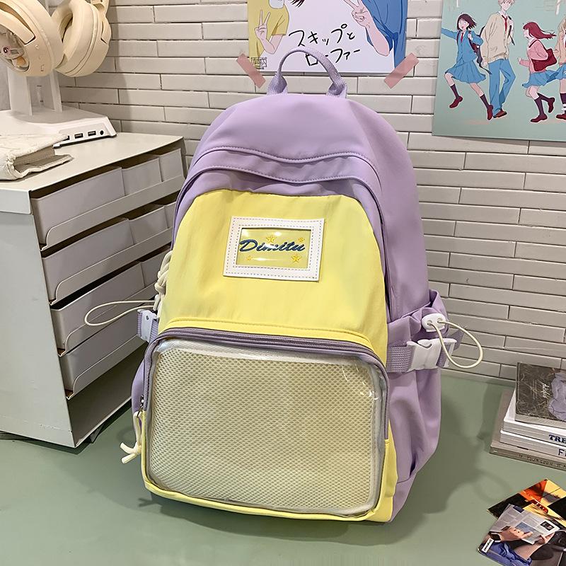 Junior High School Students' Schoolbags Are Cute Transparent and Painful. Large Capacity Leisure Students' Backpacks Are Backpacks.