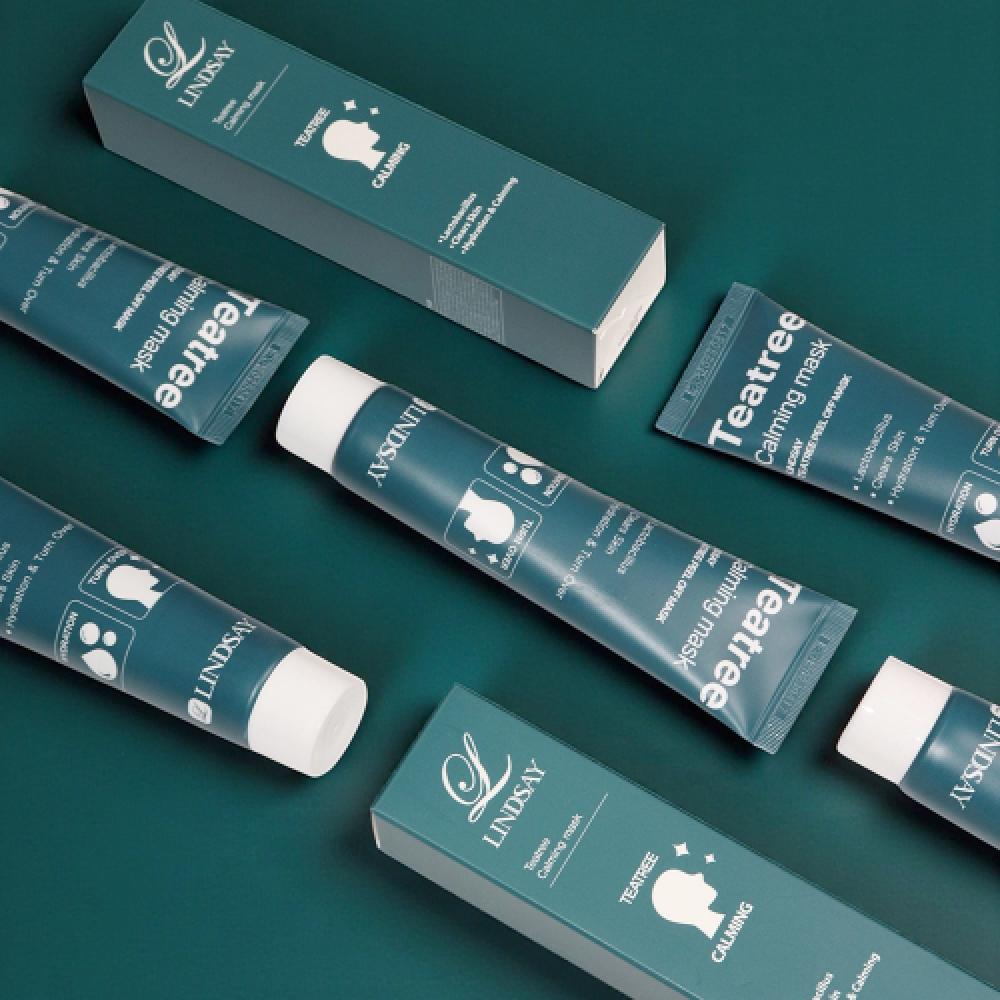 Lindsay Cooling Calming Moisturizing Turnovers Tea Tree Calming Mask Peel Off Pack 70ml
