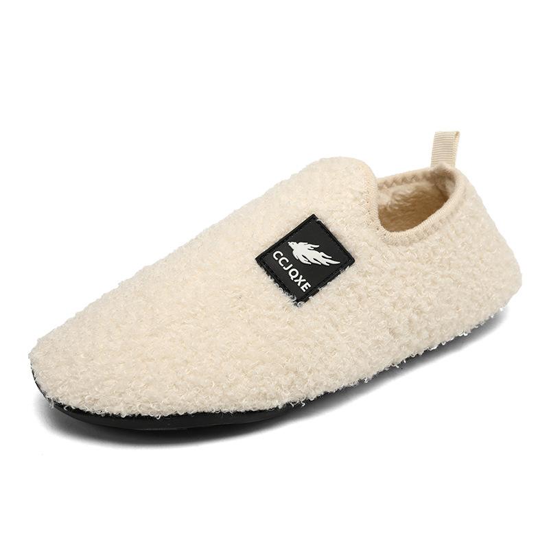 Home cotton shoes indoor household plush slippers winter warm couple waterproof bag and cotton slippers