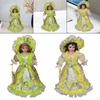 16inch Ceramic Doll with Hat and Hair Porcelain Beautiful Woman Miniature Figure for