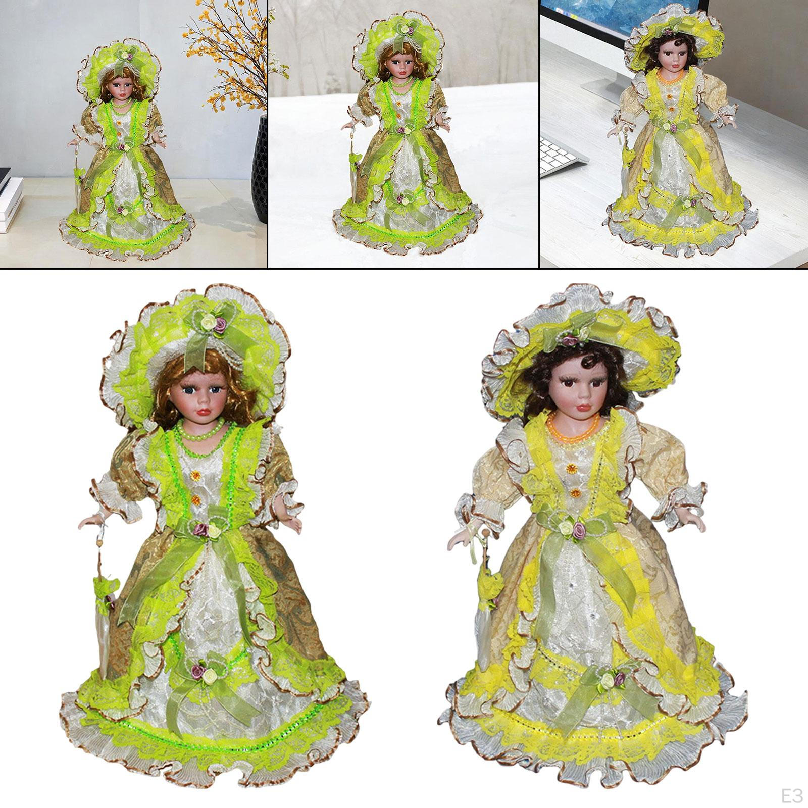 16-дюймовая керамическая кукла в шляпе и фарфоровых волосах — фото 5